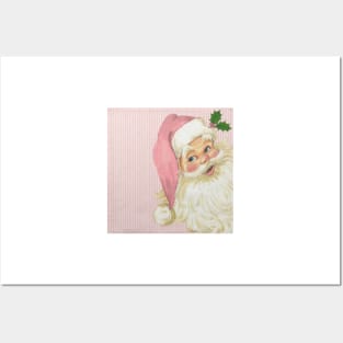 retro vintage pink santa claus Posters and Art